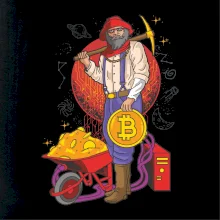 Baník ťaží Bitcoiny