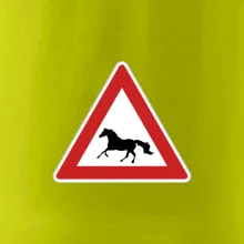 Dopravná značka - Pozor kôň bežiaci