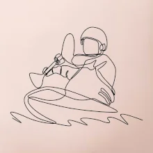 Kajak na vode jedným ťahom