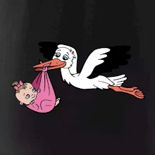 Bocian a bábätko - dievča (Hana-creative) Bocian a bábätko - dievča (Hana-creative)