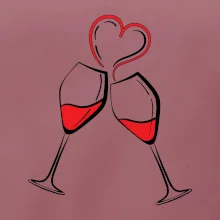 Víno je láska jednoduchý nákres