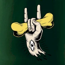 Rocková ruka kosť a oko