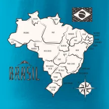 Brazília mapa s názvami regiónov