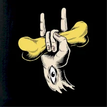 Rocková ruka kosť a oko Rocková ruka kosť a oko