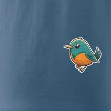 Vtáčik kreslený na prsníku