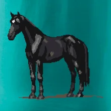 Čierny kôň pixel