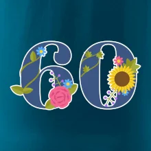 Kvetinové číslo kreslené - 60