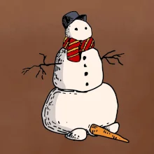 Snehuliak so spadnutým nosom