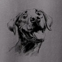 Čiernobiela karikatúra Labrador svetlý