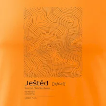 Ještěd - vrstevnice v obdĺžniku