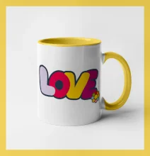 Love nápis s kvetinou