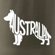 Austrálsky Ovčiak - nápis v tele