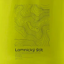 Lomnický štít - vrstevnice v obdĺžniku