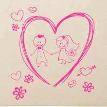Svadba - kreslené srdce