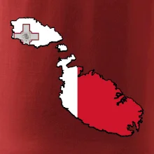 Mapa Malta s vlajkou