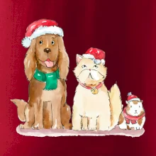 Veselé vianoce - pes, škrečok a mačka