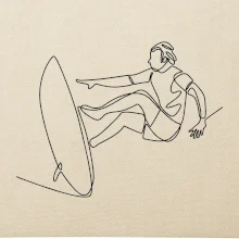 Surfer na vlne jedným ťahom