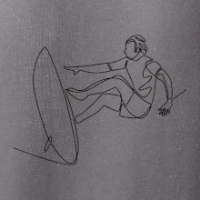 Surfer na vlne jedným ťahom