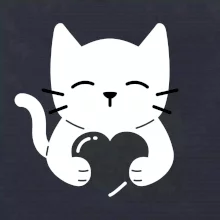 Mačka drží srdce Mačka drží srdce