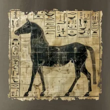 Egyptské hieroglyfy kôň