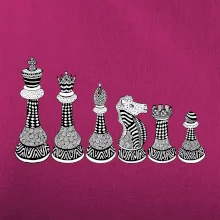 Šachové figúrky v rade - kreslené