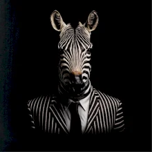 Zebra v obleku
