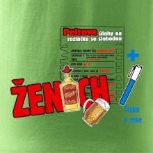 Tričko na rozlúčku s úlohami na chrbte + nápis ženích