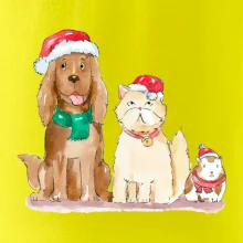 Veselé vianoce - pes, škrečok a mačka