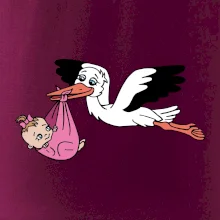 Bocian a bábätko - dievča (Hana-creative)