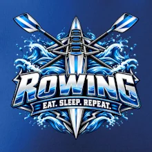 Veslařská loď se zkříženými vesly eat sleep repeat