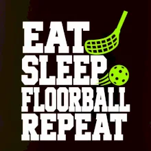 Eat Sleep Floorball Repeat - zelená hokejka