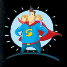 Ocko superman - dievča a dievča