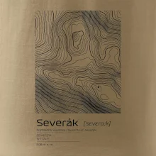 Severák - vrstevnice v obdĺžniku