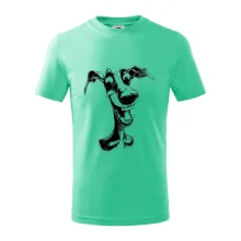 Čiernobiela karikatúra chrt