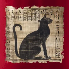 Egyptské hieroglyfy mačka