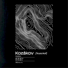 Kozákov - vrstevnice v obdĺžniku