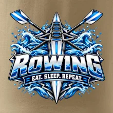 Veslařská loď se zkříženými vesly eat sleep repeat