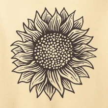 Slnečnica kreslená čiernobiela