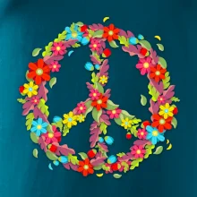 Peace symbol červené kvety