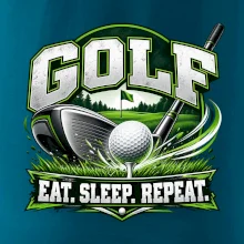 Golfová palica s loptičkou eat sleep repeat