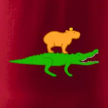 Kapybara na krokodílovi