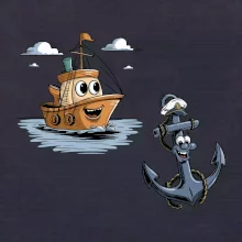 Parové tričko - Loď a kotva