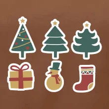 Vianočná sada - stromčeky a darčeky