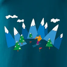 Lyžiar a farebné hory Lyžiar a farebné hory