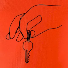 Kľúče a ruka jedným ťahom