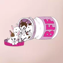 Bullterrier Friends Forever ružové (Pecka design)