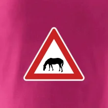 Dopravná značka - Pozor pasúci sa kôň