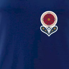 Folklór na prsníku kvetina guľatá