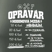Hodinová mzda - opravár Hodinová mzda - opravár