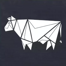 Origami krava z boku